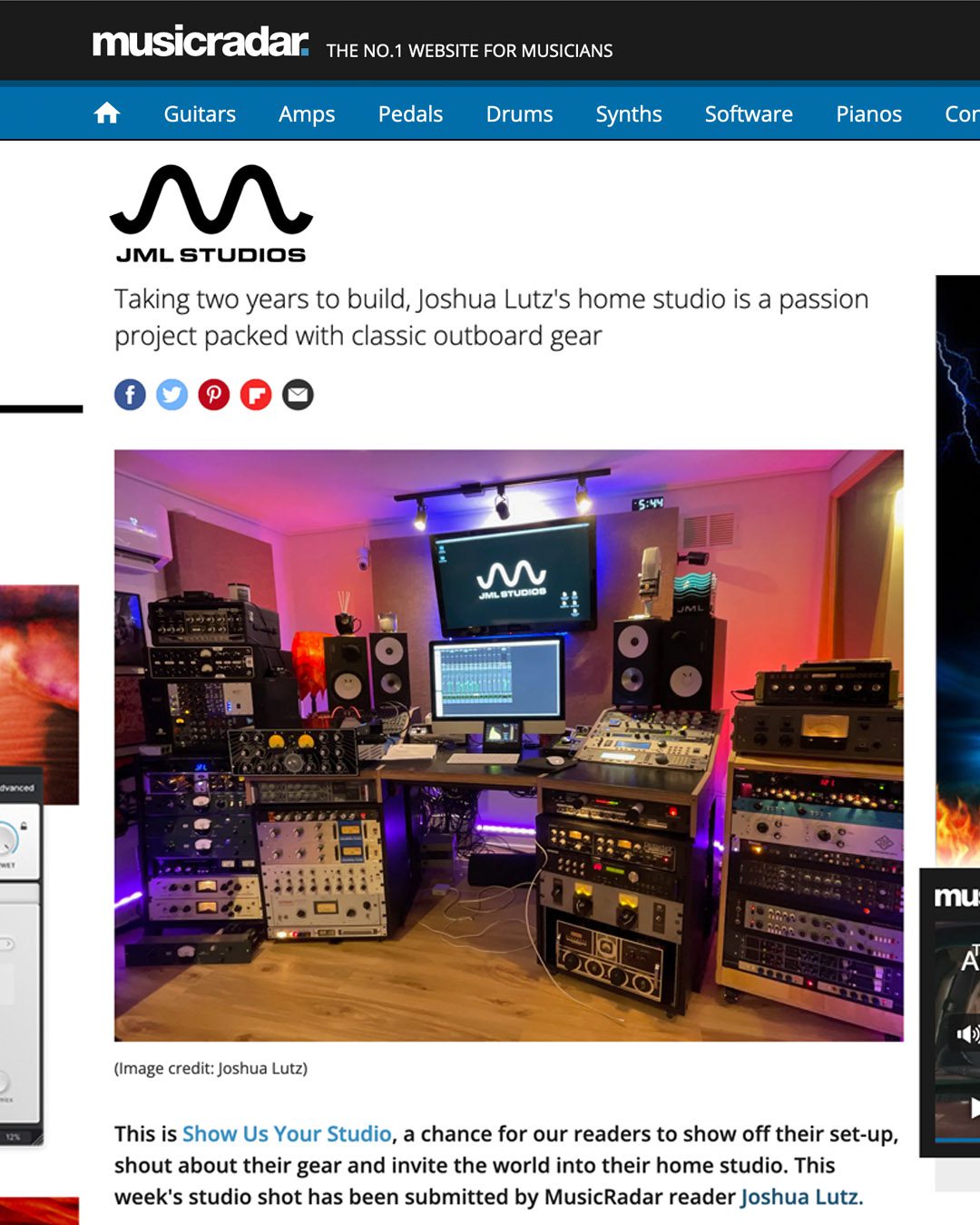 JML Recording Studios Written Up On Music Radar!